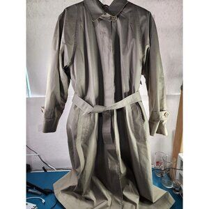 London Fog Tan Trench Coat Removable Lining Vintage USA Made Women's 12 Petite